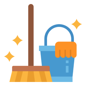 broom and bucket icon